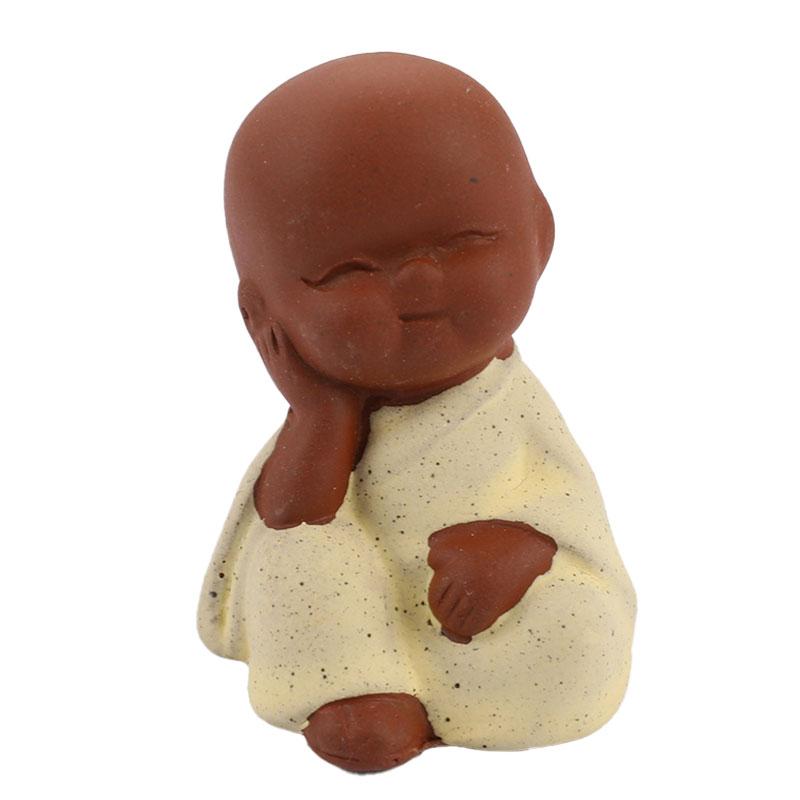 Keramik-Ornamente Mönch Kleine Buddha-Statue Mönch-Figur Handwerkskunst Dekoration
