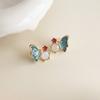 Dripping Enamel Flower Series Real 925 Silver Gold Plant Stud Earrings For Women Small Niche Accessories