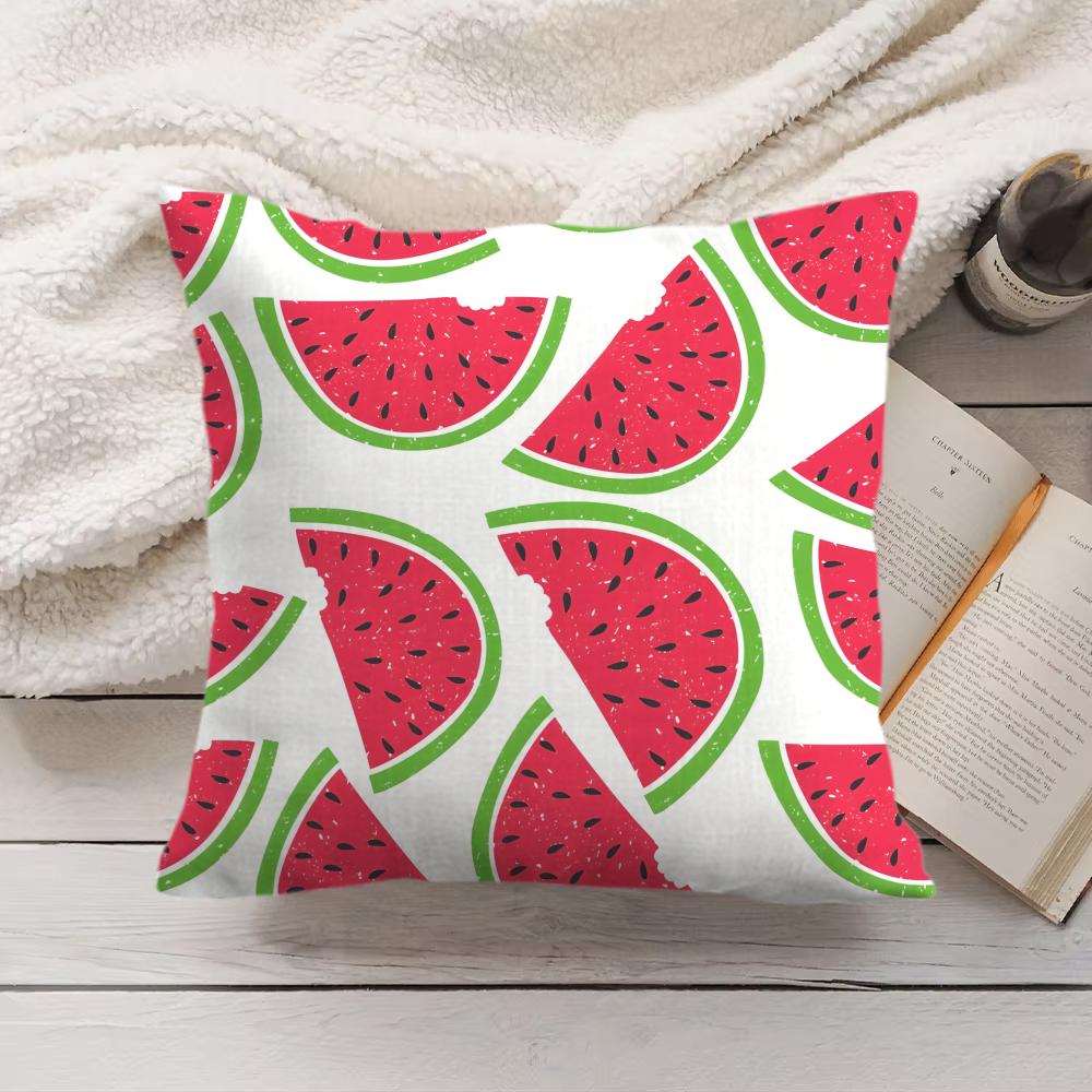 Watermelon Cushion Cover Soft Short Plush Pillow Cover Smooth Cozy Texture Aesthetic Cushion Case Home Decor