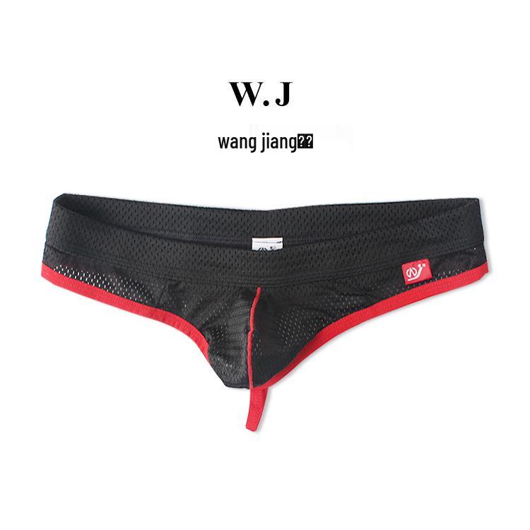 Men's Low-Rise Mesh Thongs - Breathable Nylon Lingerie