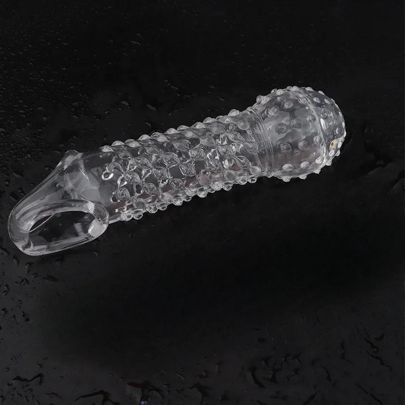 Reusable Condom for Sexual Pleasure Hard Rough Big Condom Penis Sleeve Extender for Men Delay Ejaculation