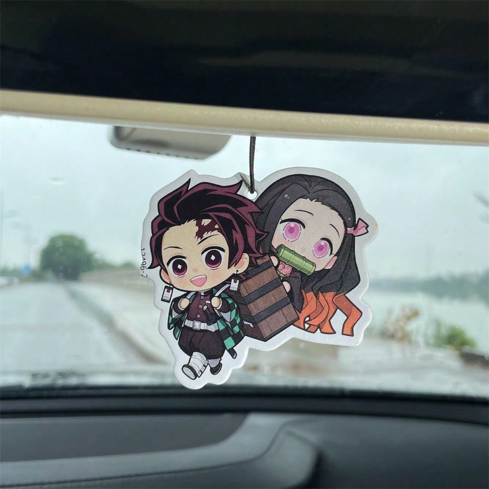 Demon Slaye Air Freshener Tanjirou Nezuko Car Home Creative Aroma Difusers In-Car Room Deodorant Perfume Pendant for Party Gifts