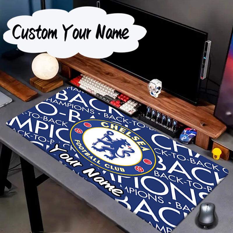 Custom Name Mouse Pad Chelsea Back-to-back Champions Mouse Pad, Gaming Mouse Pad, Keyboard Pad, Desk Decor for Computer Notebook Fan Birthday Gift