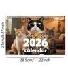 2026 Cat Calendar 12-Month Hangable Funny Cat Calendar Jan Dec 2026 Wall Schedule Planner with Coil Binding for Office School