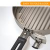 1100ml Titanium Fry Pan Ultralight Grill Frying Pan with Folding Handle for Outdoor Cooking Camping Hiking Backpacking