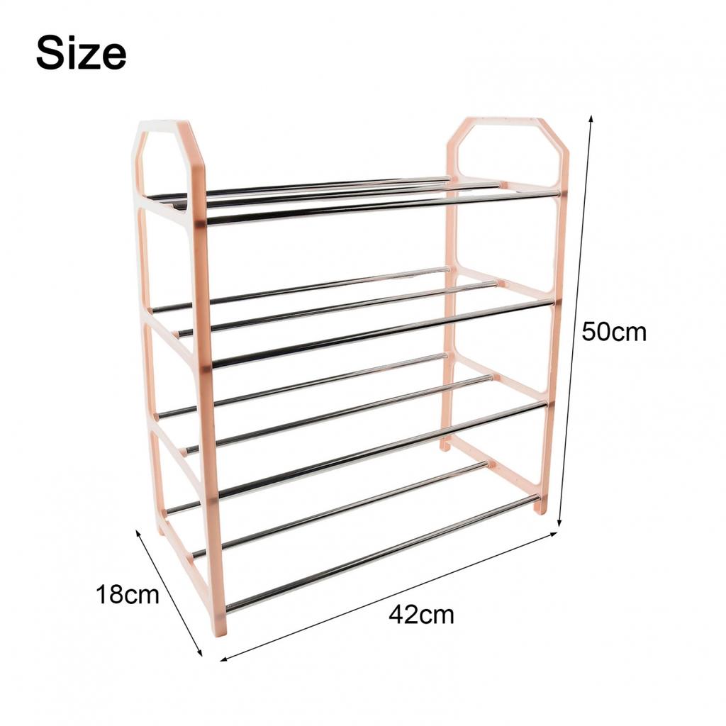 4-layer Metal Shoe Rack Easy Assembly Shoe Rack Space-saving
