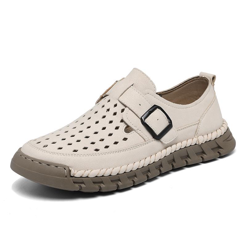 Cross-Border Men s Plus Size Closed-Toe Sandals: Breathable, Non-Slip, Casual Beach Shoes for Summer 43 песочный