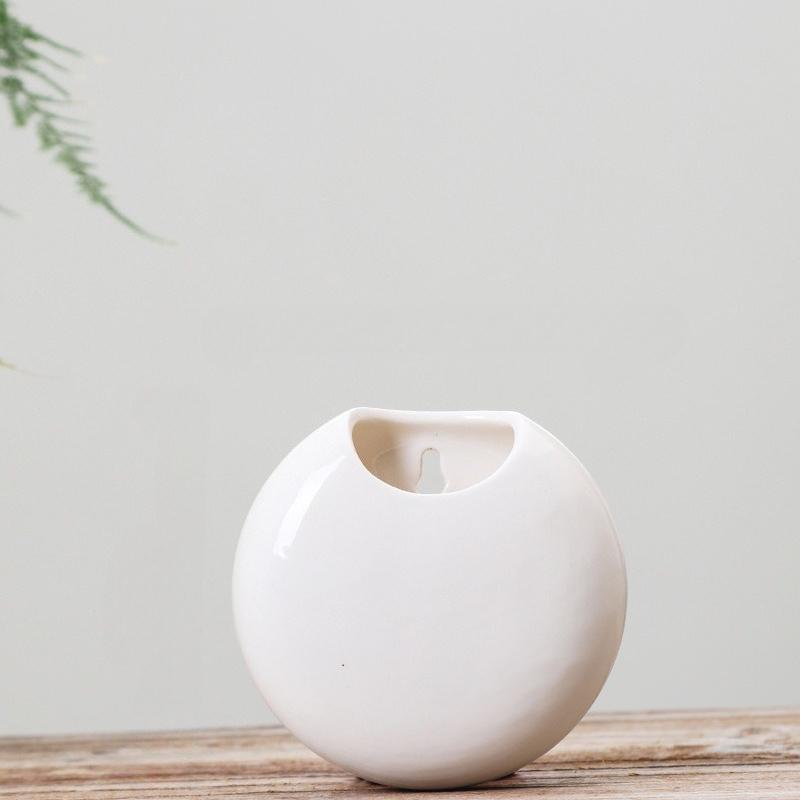 Flower Pot Hydroponic Black and White Wall Mounted Ceramic Simple Gardening Creative Home Gardening Succulent Flower Pot