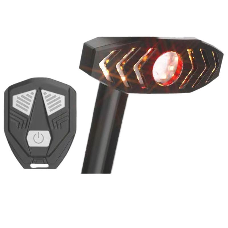 Lumină spate inteligentă cu telecomandă pentru bicicletă, încărcare USB, claxon, semnalizator pentru ciclism, lumină de avertizare impermeabilă pentru bicicletă de munte