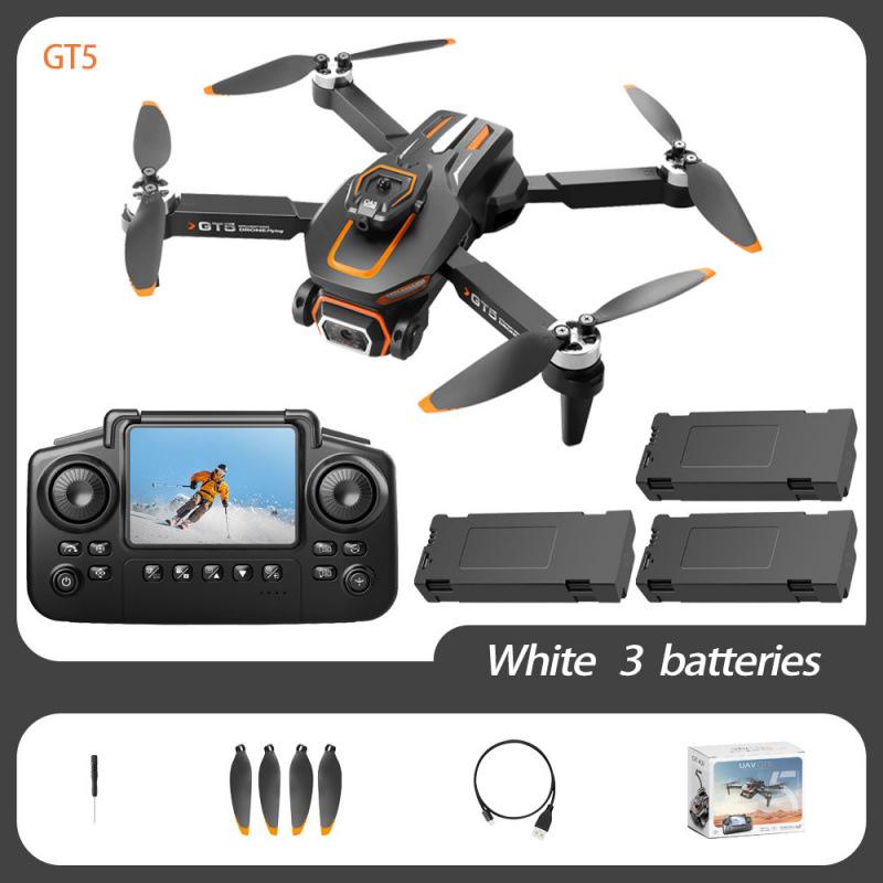 GT5 Drone with Brushless Motor, Optical Flow, Obstacle Avoidance, Remote Control, and Aerial Photography Capability.