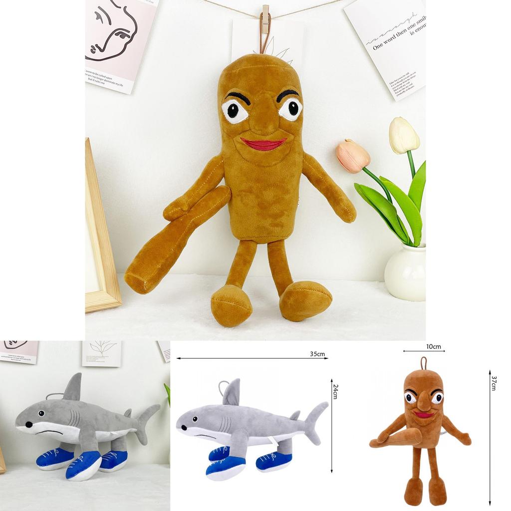 Shark Plush Toy With Pp Cotton Filling Short Plush Animal Stuffed Doll For Kids