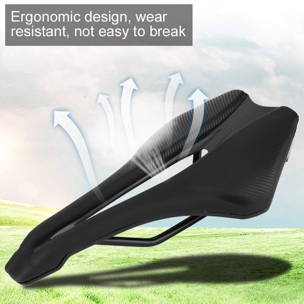 EC90 Black Line Bicycle Soft and Comfortable Seat Cushion for Mountain and Road Ergonomic Hollow Design for Stress Suitable for Men and Synthetic