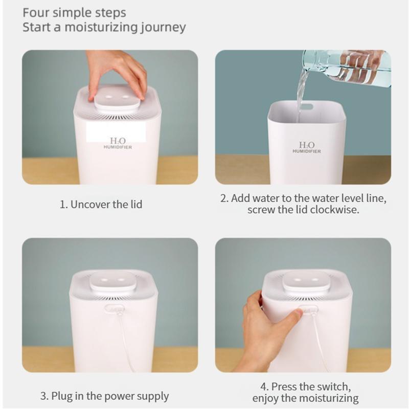 3.3L Air Humidifier Large Capacity Quiet Mist Maker Aromatherapy Diffuser with Night Light and Timer for Home Bedroom