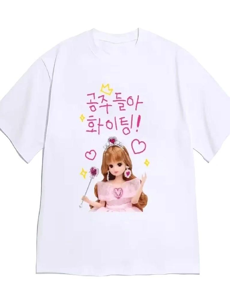 Casual Y2k Top Daily Wear Korean Alphabet Hangul TShirt Blouse Summer Korean Language Learning Apparel Vintage Tops Unisex