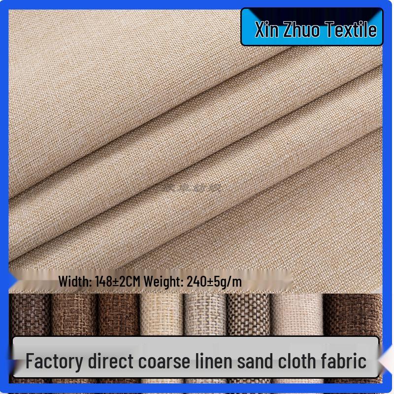 Coarse Plain Linen Fabric: Soft Upholstery, Car Seat, Chair Cushion, Tablecloth, Imitation Linen Cover