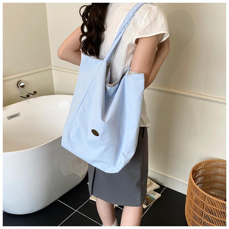 Canvas Bag Women's Large-capacity New Summer Versatile Casual Shoulder Bag College Student Class Tote Bag