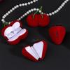 Flocked Heart Shaped Rose Ring Box Velvet Engagement  Display for Marriage Proposal Valentines Day Party
