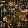 24pcs/set Crystal Clear Snowflake Pendants Clear Christmas Tree Ornament  Winter Season