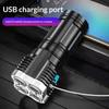 Rechargeable Led Flashlight Super Bright Mini Work Light 3 Modes Waterproof Portable Cob Tactical Torch Zoomable Camping Lantern