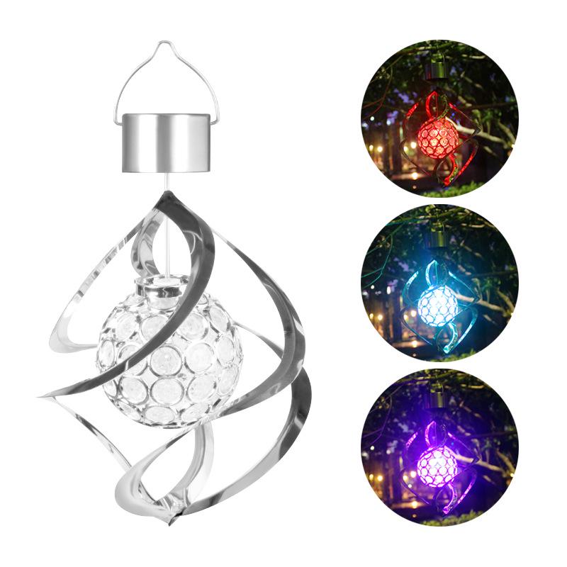 Colorful Solar Wind Spinner LED Light: Waterproof RGB Lawn Decor