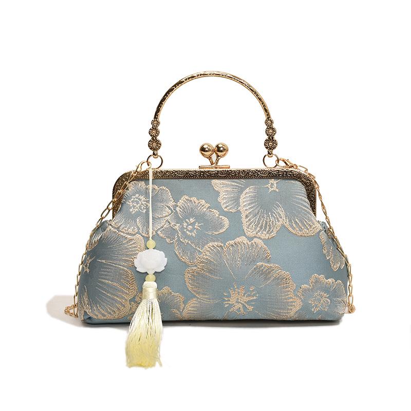 2024 Silk Texture Embroidered Handbag: Spring Fairy Chain Bag for Hanfu Skirt