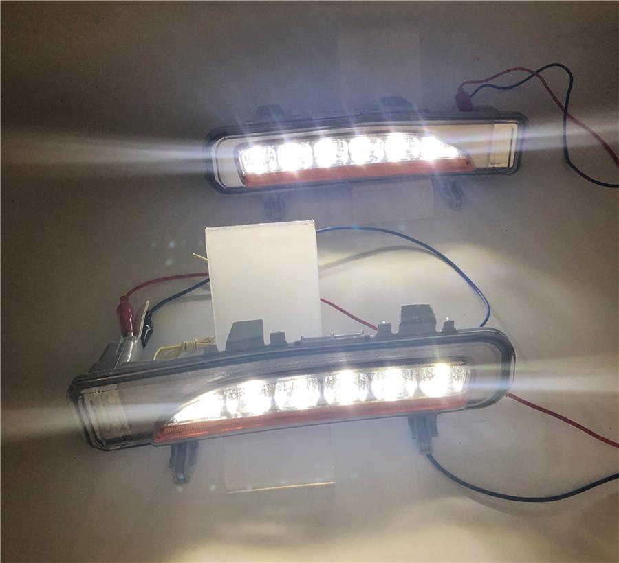 2 Pcs 12LED Amber+White Car SUV Fog Lamp DRL Turn Signal For 2011-2014 Ford Edge