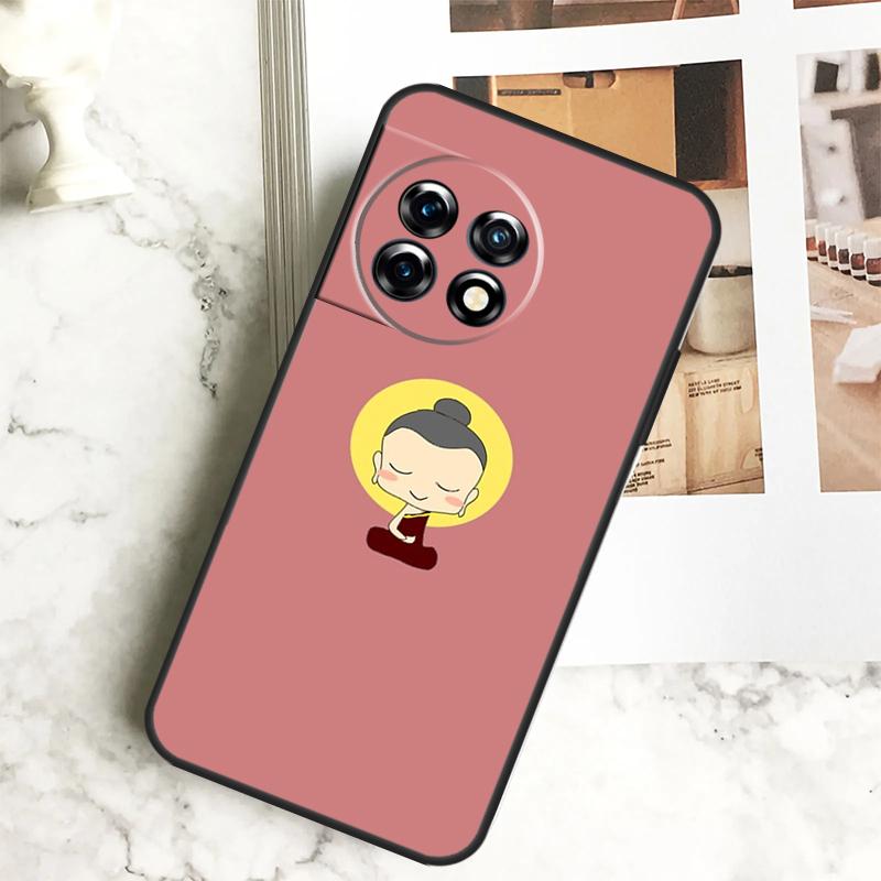 Cute Buddha Monk Zen Buddhism Case For OnePlus 12 12R 11 9 10 Pro 10R 9R 8T 10T Nord 3 CE 2 Lite 2T N10 N20 N30 CE4 Cover