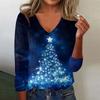Women's Cute Sweatshirt Knitted Fashion Casual V-neck Long-sleeved Cozy Print Top