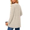 Women's Cardigan Color Long Sleeve with Pockets for Casual Wear