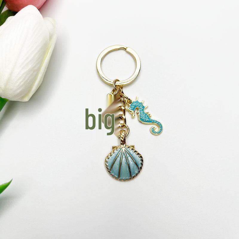 

Подвеска-брелок из сплава в виде морской звезды и ракушки для сумок и мобильных телефонов светло-синий