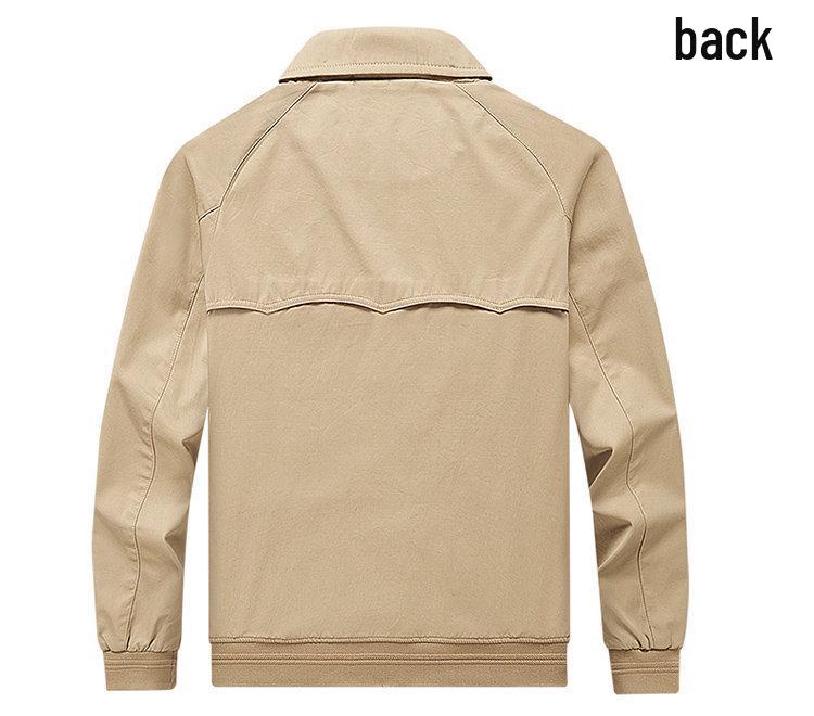 (Clearance) Men's Turn-Down Collar Business Casual Jacket - Spring/Autumn Solid Color Dad's Coat