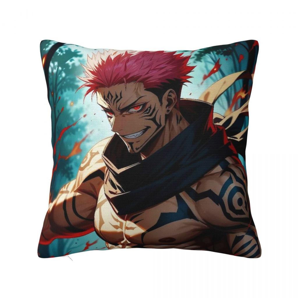 Pillow Case Ryomen Sukuna Jujutsu Kaisen Polyester Pillow Cover Kawaii Cushion Cover Pattern Pillowcases For Home Decorative