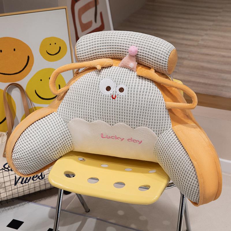 

Вафельный Ледяной Шелк Дофаминовое Выражение Офисное Кресло Поясная Спинка Прикроватная Подушка Спальня Поясничная Подушка 65*40cm/0.7kg жёлтый