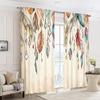2 Pcs Bohemian Feathers Print Curtains,suitable for Bedroom,living Room Kitchen Decoration,home Decoration,window Decoration
