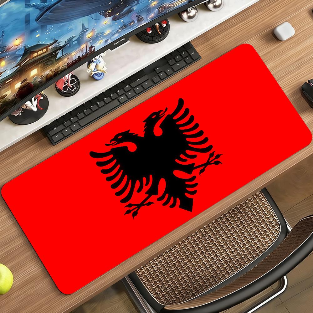 Nation Albanien Mauspad Rutschfest Gummi Computermatte Gamer Balance Dekoration Schreibtischmatte Laptop Büro Groß