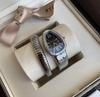 Orologio da donna al quarzo con cinturino in acciaio a due cerchi a forma di serpente, personalità, completamente diamantato, produttore