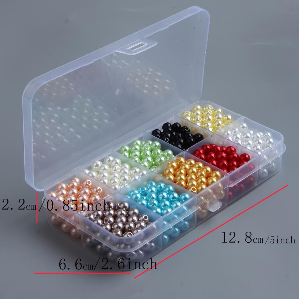 630Pcs 6mm Round Acrylic Beads, 10 Colors Set for Jewelry Making, Valentine's DIY, Bracelet Necklace Craft Supplies