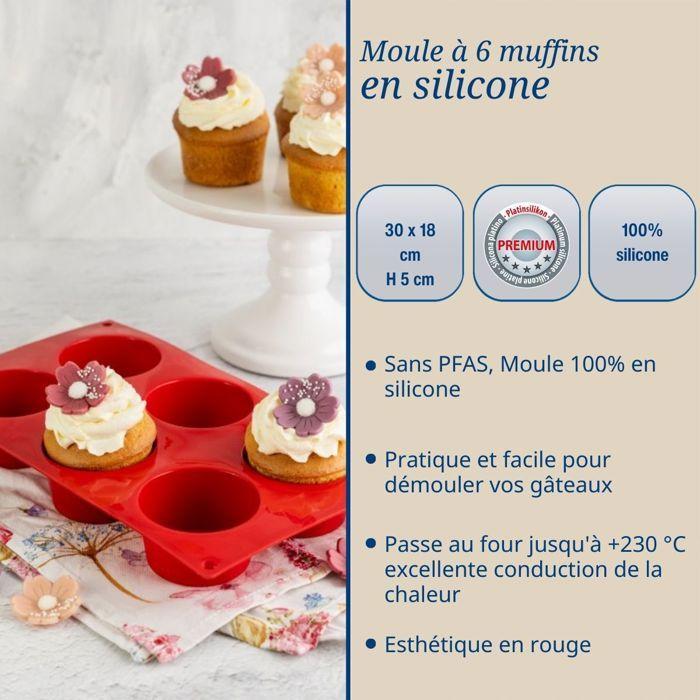 Ensemble de 2 moules à muffins 6 empreintes - DR OETKER - Flexxibel Love - 30 x 18 cm