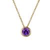 Shiny Colorful CZ Birthstone Necklace Round Stainless Steel Link Chain Necklace Boutique Birth Stone Zircon Necklace for Women