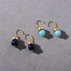Personality, Fashion Temperament, Versatile Lapis Lazuli Sea Blue Pendant, Hanging Stud Earrings, Niche Simplicity, High-End Trend Earrings