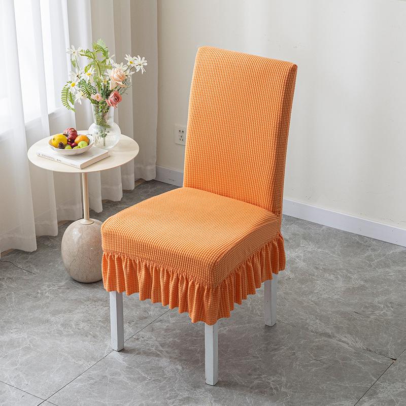 

Stra-ight Back Seating Case Backrest Integrated Elastic Dining Chair Cover Home Use Universal Solid Wood Bench Skirt Hem Dust-resistant 45*38*38cm