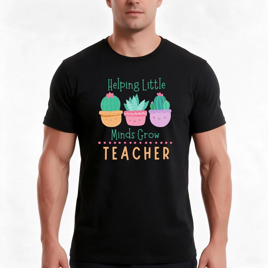 Helping Little Minds Grow Tshirt Summer Casual Cotton Tee Oversized Streetwear Tops Vintage Graphic Print Unisex Men Women