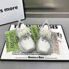 Double Lace-up Pearl Platform Shoes Women's New Fashionable Versatile Mesh Breathable Casual Sports Shoes