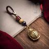 Heavenly Brass Turtle Shell Cloud Keychain Pendant - Men's Fashion Accessory In Ancient Style