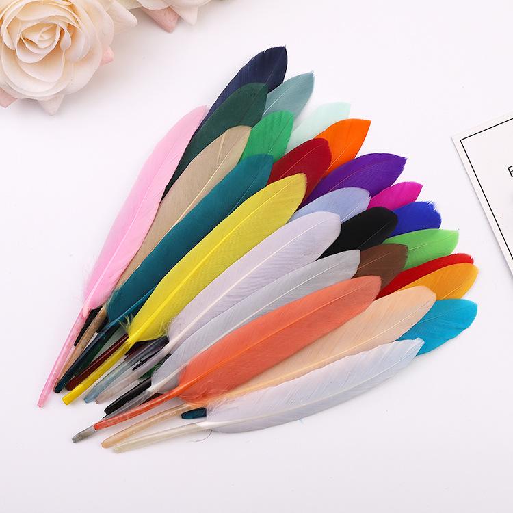 50Pcs20 Colors Colored Goose Feather Small Straight Knife Feather Diy Colored Feather Kindergarten Handmade Feather