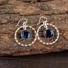 London Blautopas Edelstein 925 Sterlingsilber Schmuck Handgefertigte Ohrringe 1,60" EE-60-3
