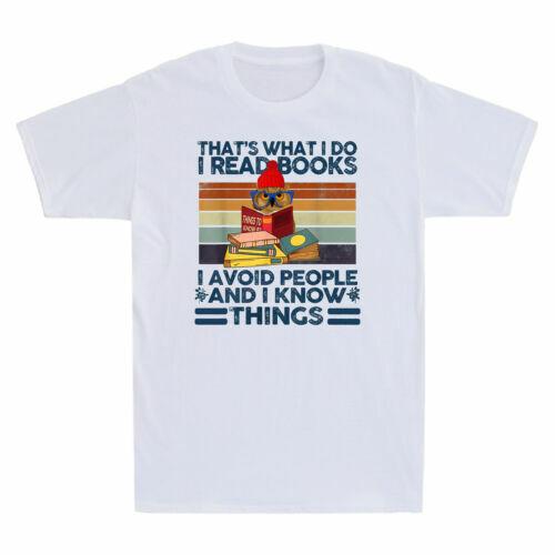 That What I Do Book Readers Funny Owl with Glasses Vintage Men T-shirt M