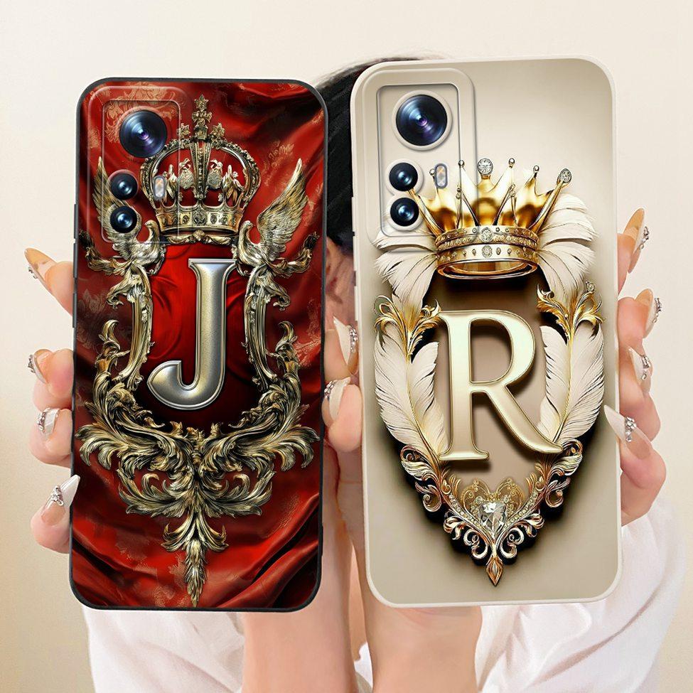 For Xiaomi 12 12s 12x Phone Case For Xiaomi 12s Cover Aesthetic Luxury A-Z Letters 2D Painted Silicone Casing