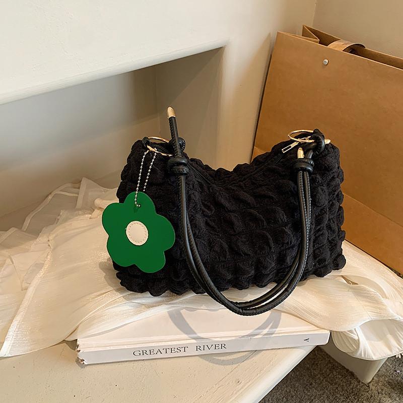 Fashionable Street Style Pu Shoulder Bag Women s 2024 New Cloud Bag чёрный