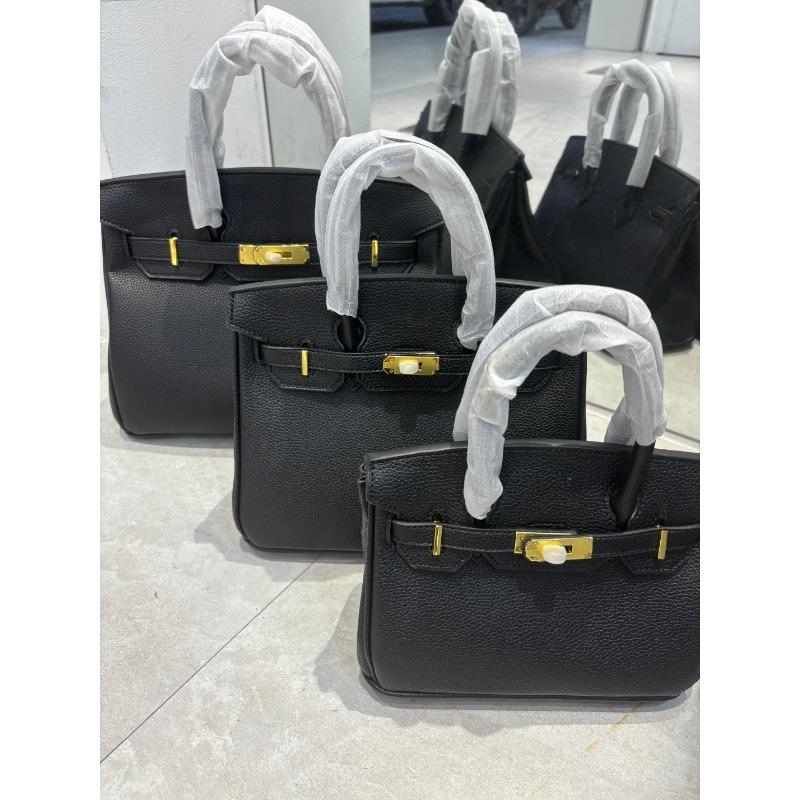 stock lychee pattern platinum bag cm gold buckle large capacity handbag women s  fashion women s bag trendy bag 20CM